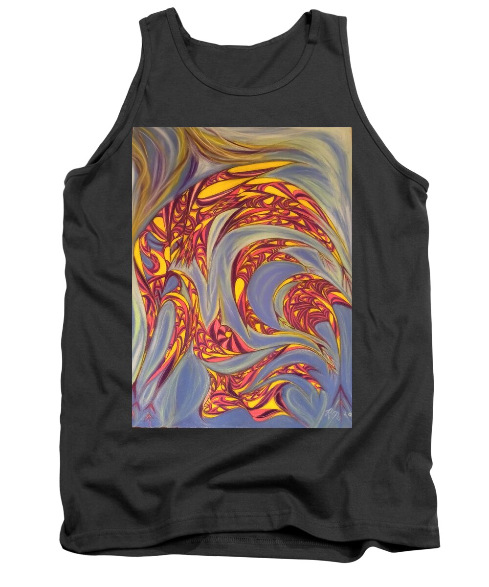 Abstract Tank Top featuring the pastel Dance of the Sea by Robert Nickologianis