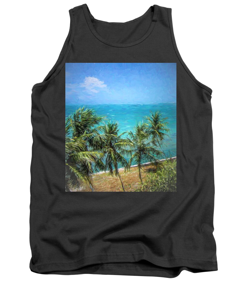 Palms Tank Top featuring the photograph Dancing Palms by Ginger Stein