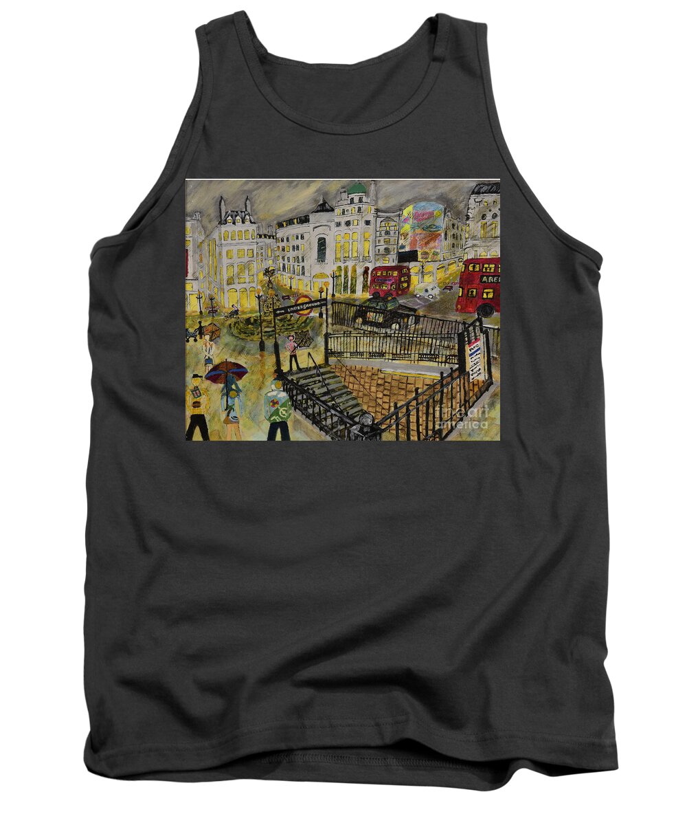 Contemporary Tank Top featuring the painting Desires in a Piccadilly by David Westwood