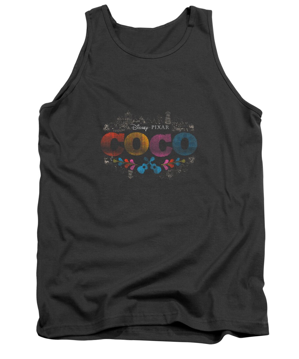 Disney Pixar Coco Colored Logo Distressed Graphic Tank Top by Aarohl Arais  - Pixels