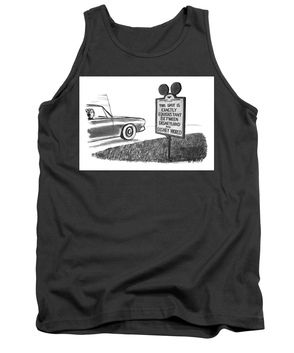 Captionless Tank Top featuring the drawing Disneyland and Disney World by Warren Miller