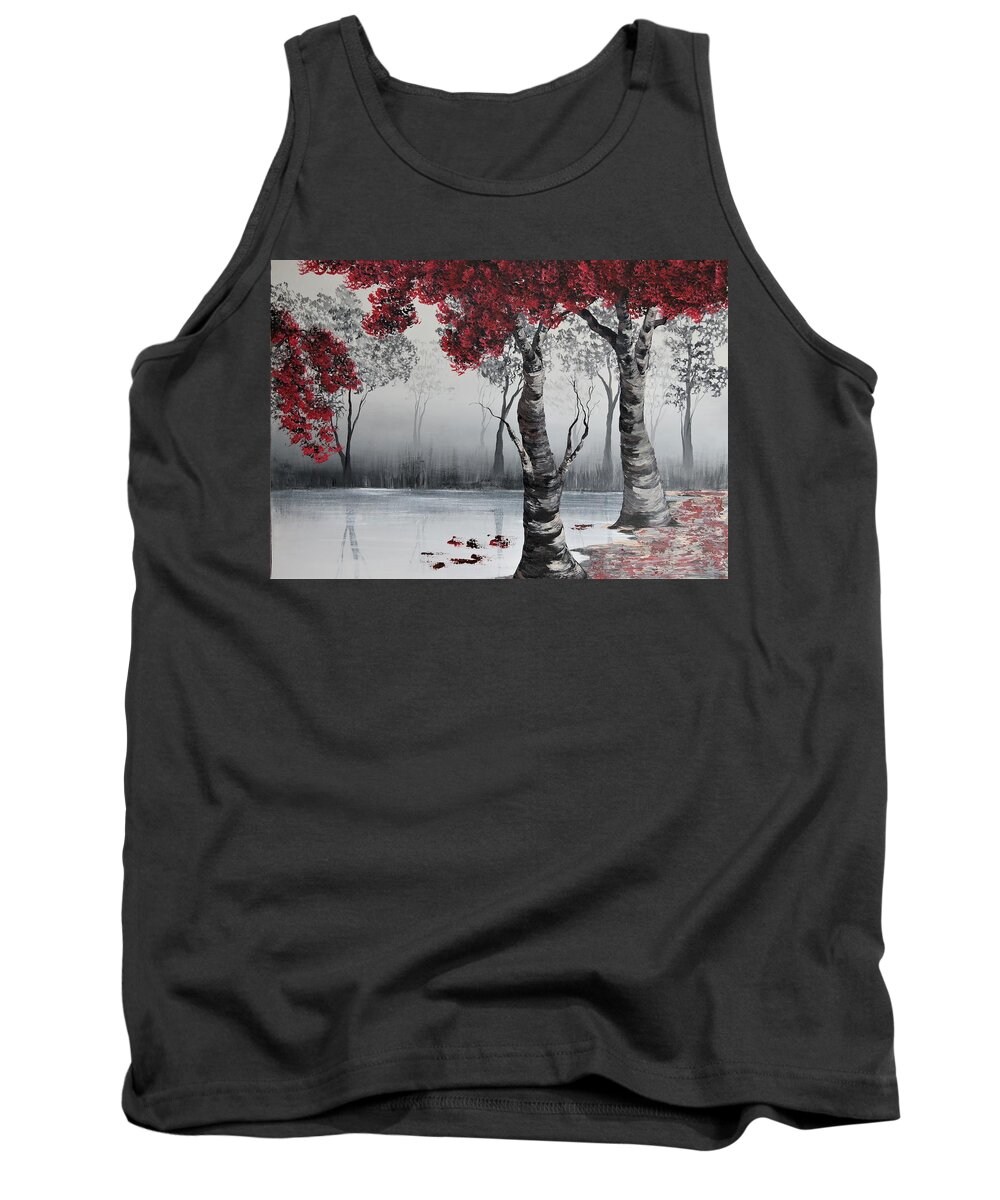 Landscape Tank Top featuring the painting DO5-Deno Onsumo by Deno Onsomu
