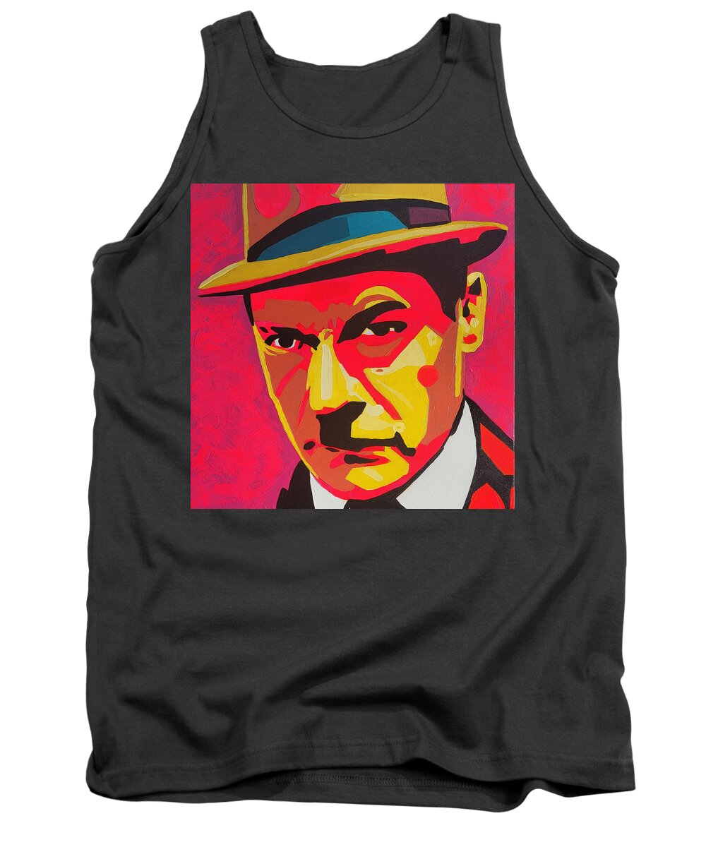  Tank Top featuring the painting Vinny Mean Mugs. by Emanuel Alvarez Valencia