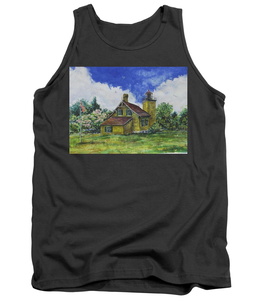  Tank Top featuring the painting Door County Lighthouse by Douglas Jerving