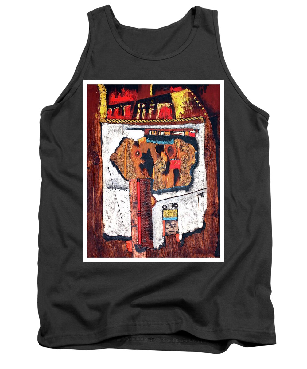 African Art Tank Top featuring the painting Door To The Other Side by Michael Nene