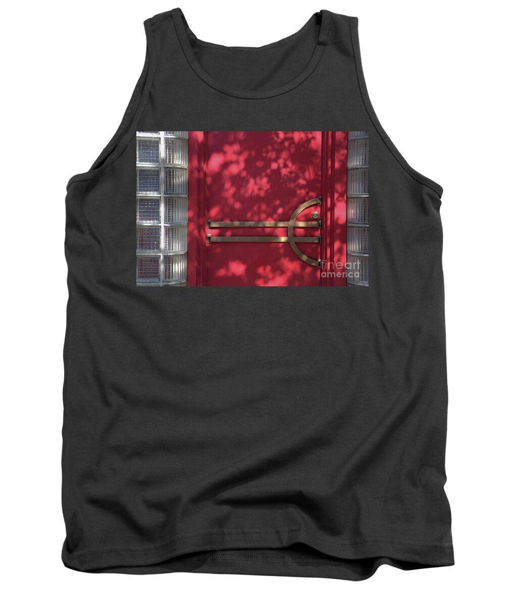 Door Tank Top featuring the photograph Door with Morning Light and Shadows by Kae Cheatham