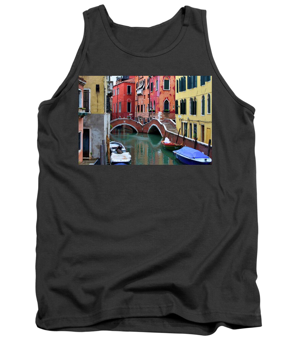 Venice Tank Top featuring the photograph Double Bridge Reflection in Venice by Matthew DeGrushe