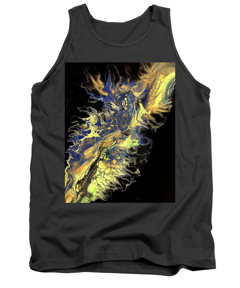 Dragon Fire Tank Top featuring the painting Dragon Fire by Teresa Wilson - Pour Your Art Out by Teresa Wilson