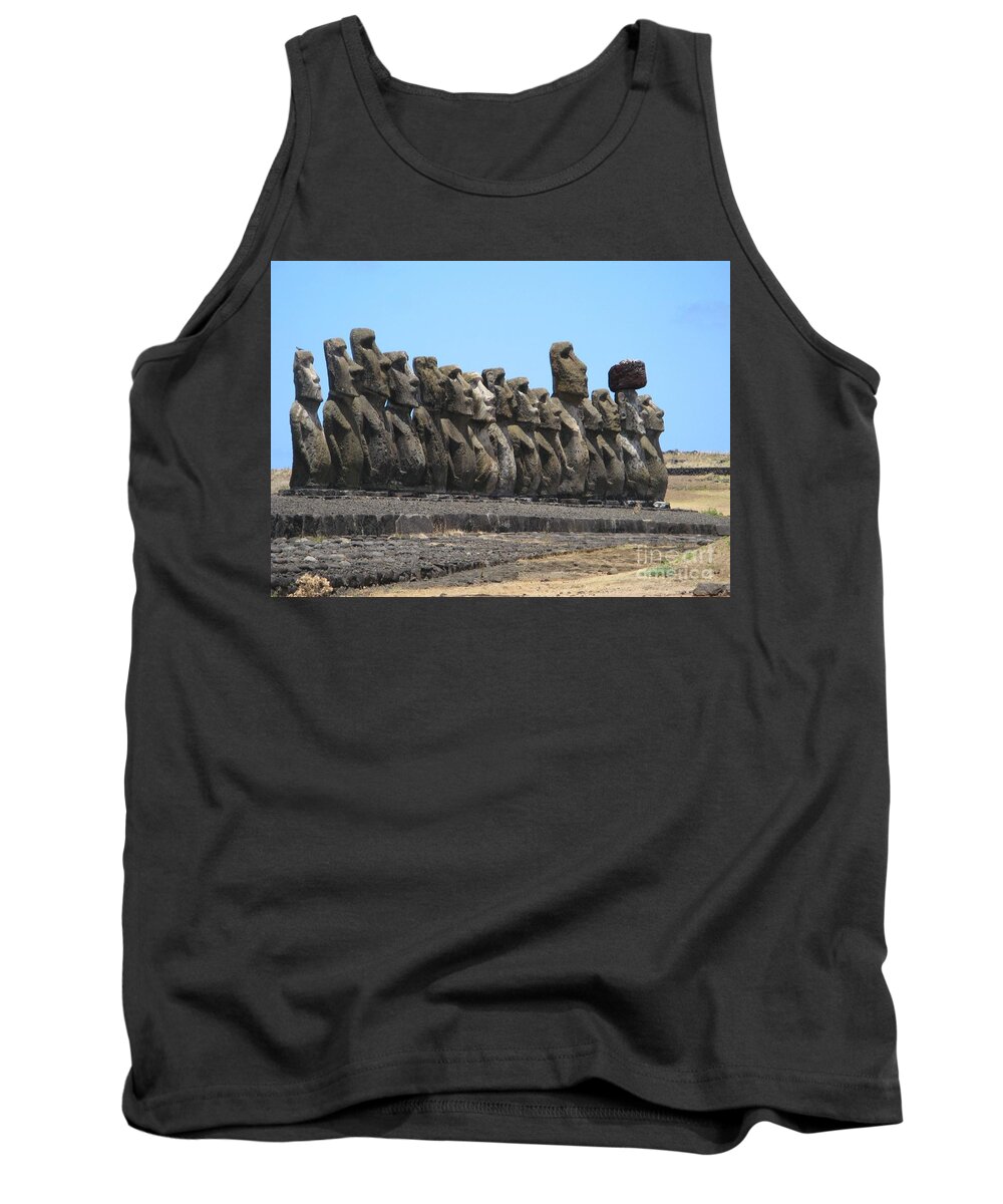 Easter Island Tank Top featuring the photograph Easter Island Moai by World Reflections By Sharon