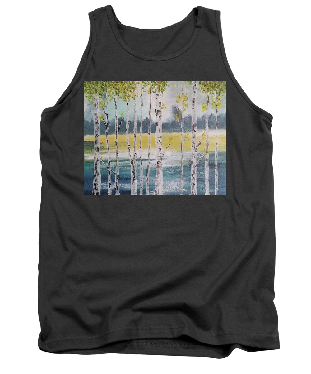 Original Tank Top featuring the painting Edge of the woods II by Kevin Oneal
