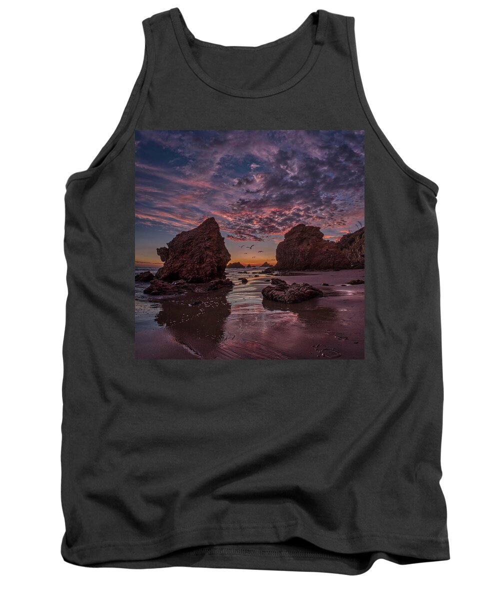 Landscape Tank Top featuring the photograph El Matador Sunset by Romeo Victor