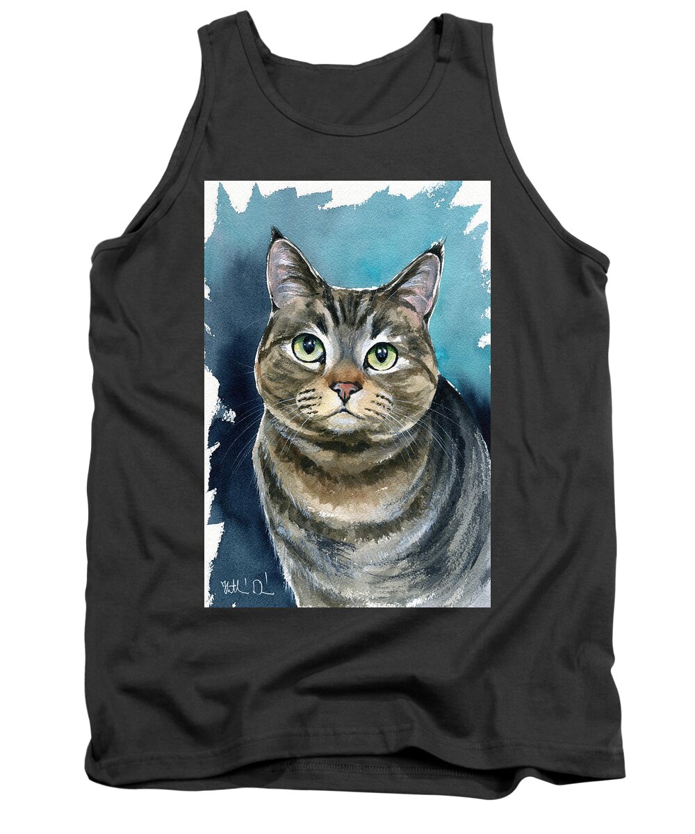 Tabby Tank Top featuring the painting Ellie by Dora Hathazi Mendes