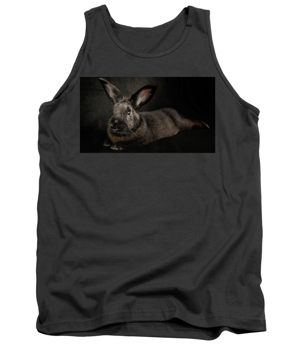 Bunny Tank Top featuring the photograph Elmer Relaxing by Jeanette Fellows