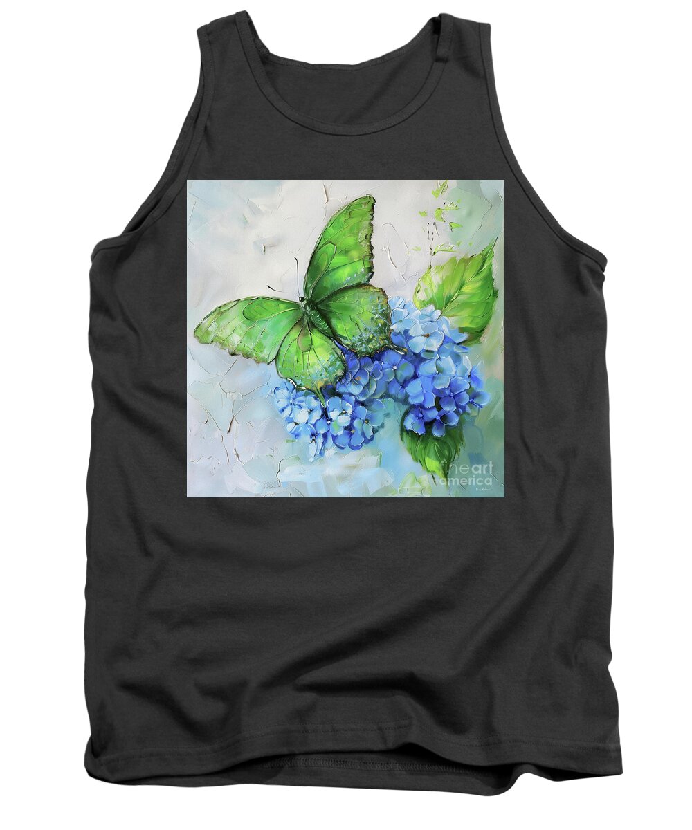 Butterfly Tank Top featuring the painting Emerald Butterfly by Tina LeCour