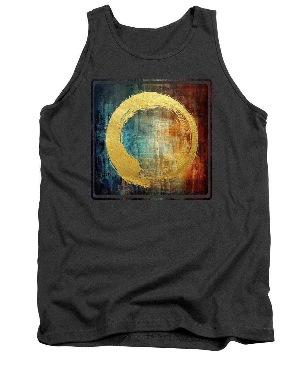 Buddha Tank Top featuring the painting Enso by Mark Ashkenazi