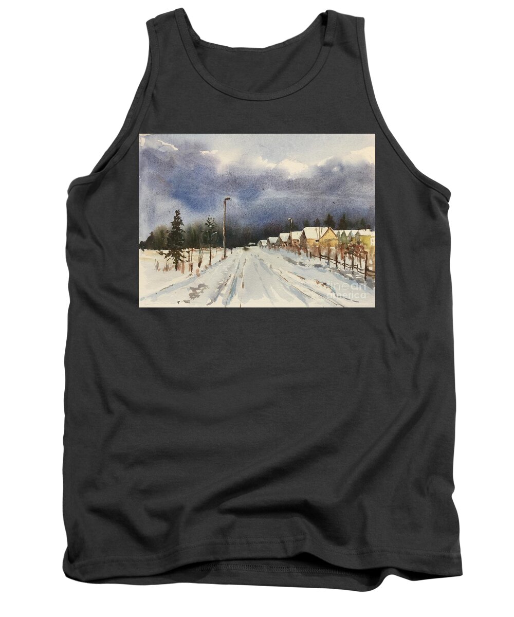  Tank Top featuring the painting Evening after the Storm by Watercolor Meditations