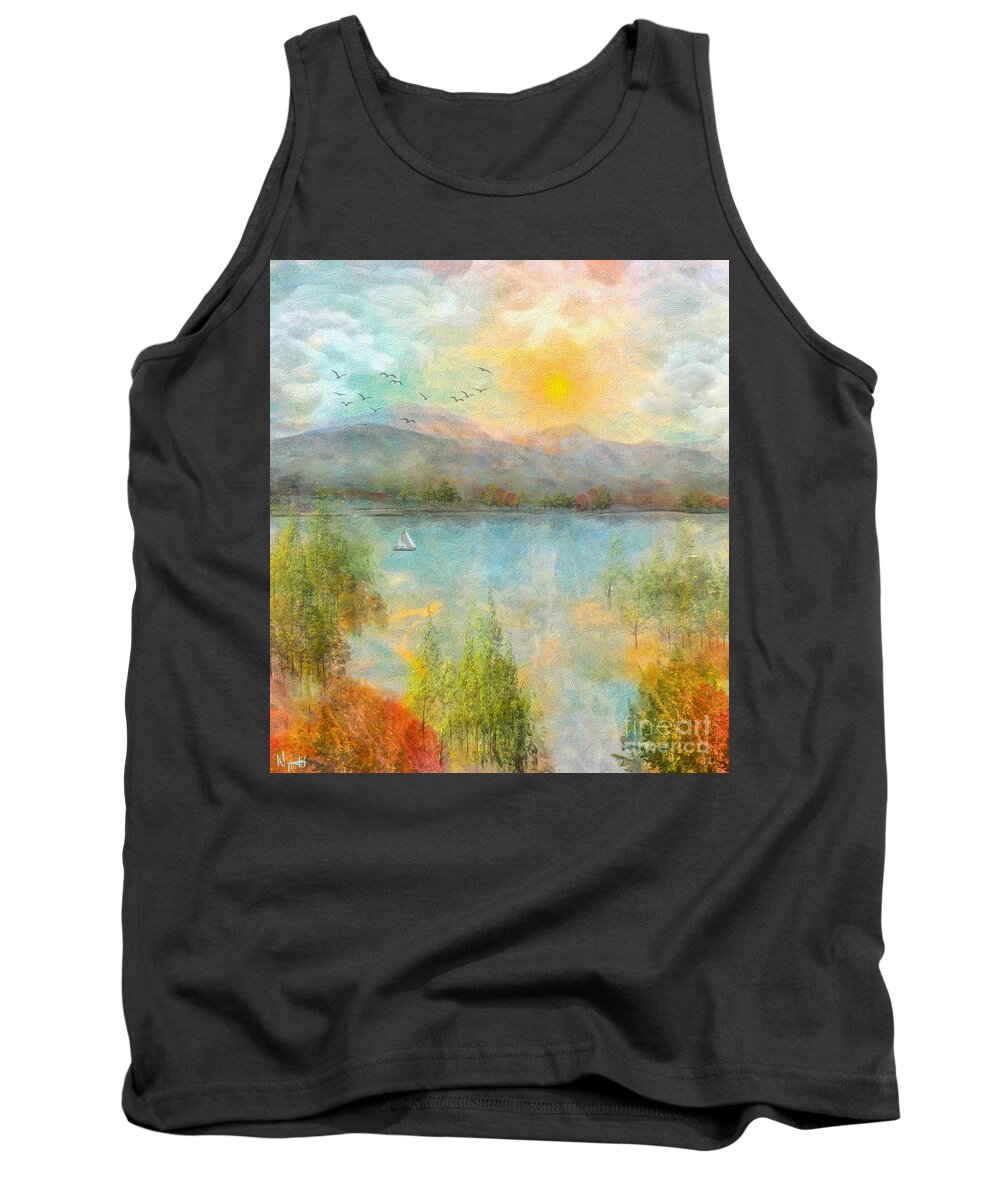 Mountains Tank Top featuring the digital art Fall at the Overlook by William Wyckoff