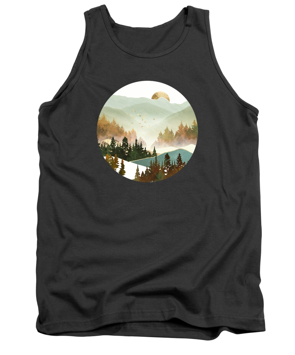 Fall Tank Top featuring the digital art Fall Morning by Spacefrog Designs