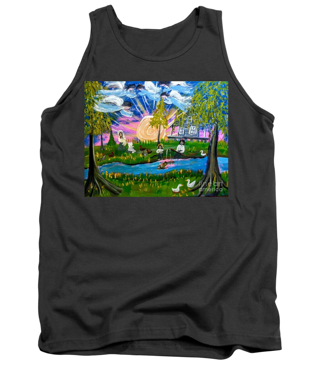 Family's Angels Tank Top featuring the painting Family's Angels by Seaux-N-Seau Soileau