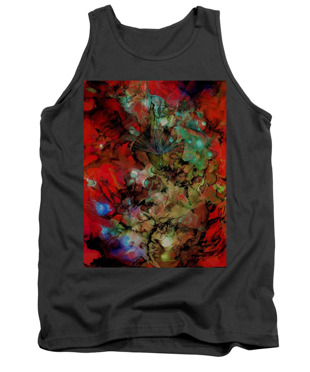 Alcohol Ink Tank Top featuring the painting Fearless by Angela Marinari