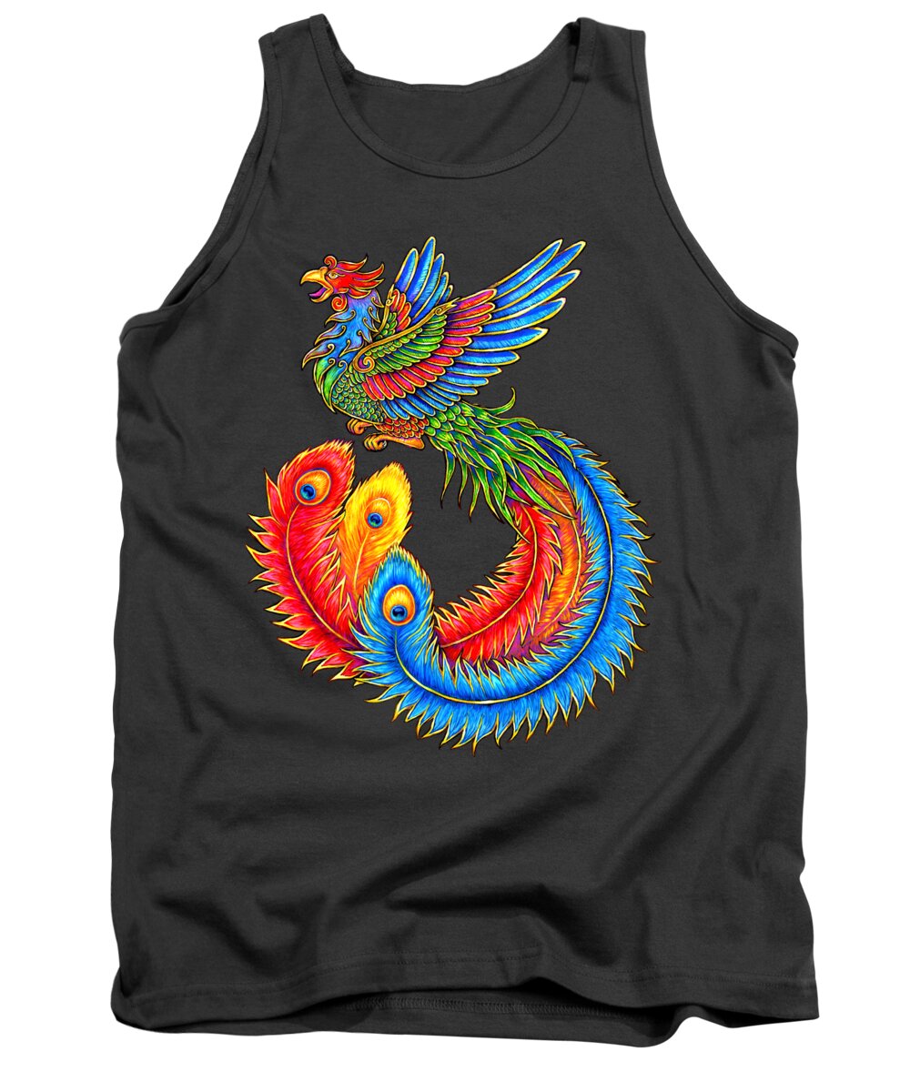 Chinese Phoenix Tank Top featuring the painting Fenghuang Chinese Phoenix by Rebecca Wang