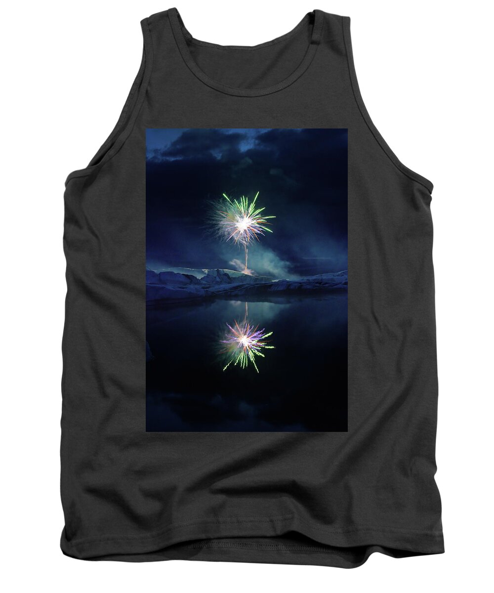 Fireworks Tank Top featuring the photograph Fire and ice #2 by Christopher Mathews