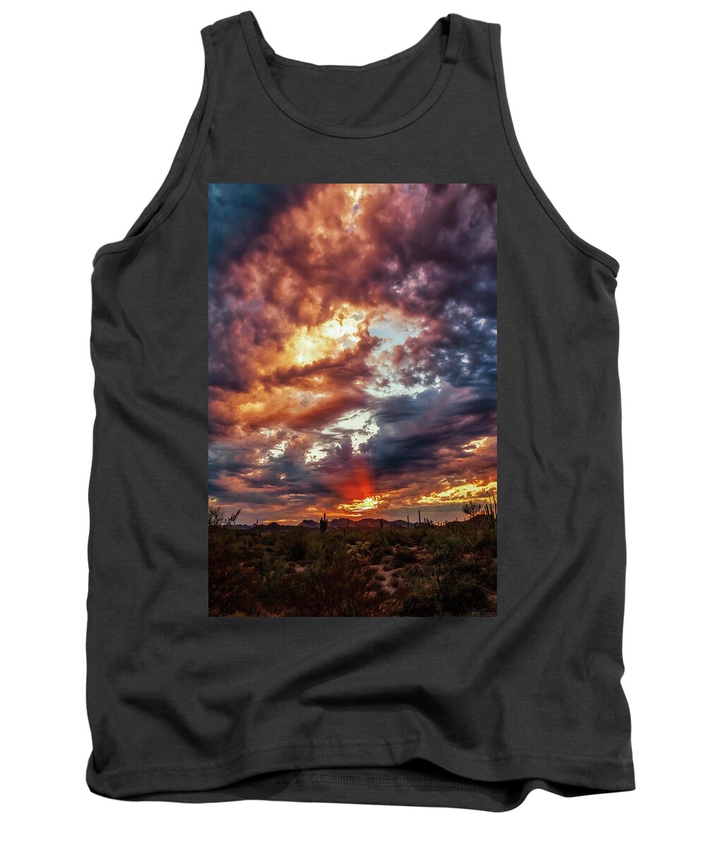 American Southwest Tank Top featuring the photograph Finger Painted Sunset by Rick Furmanek