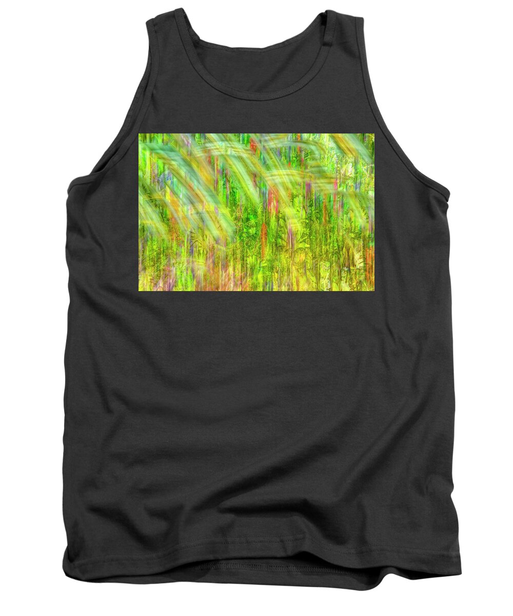 Fireweed Tank Top featuring the photograph Daisies and Fireweed - Abstract 4 by Kathy Paynter
