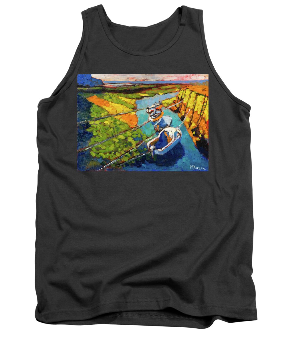 Fishing Tank Top featuring the painting Fishing Boats Scotland by Mike Bergen