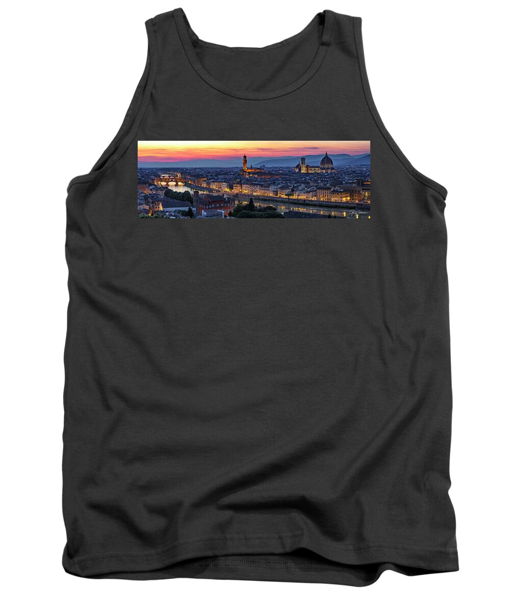 Gary Johnson Tank Top featuring the photograph Florence, Italy Skyline by Gary Johnson