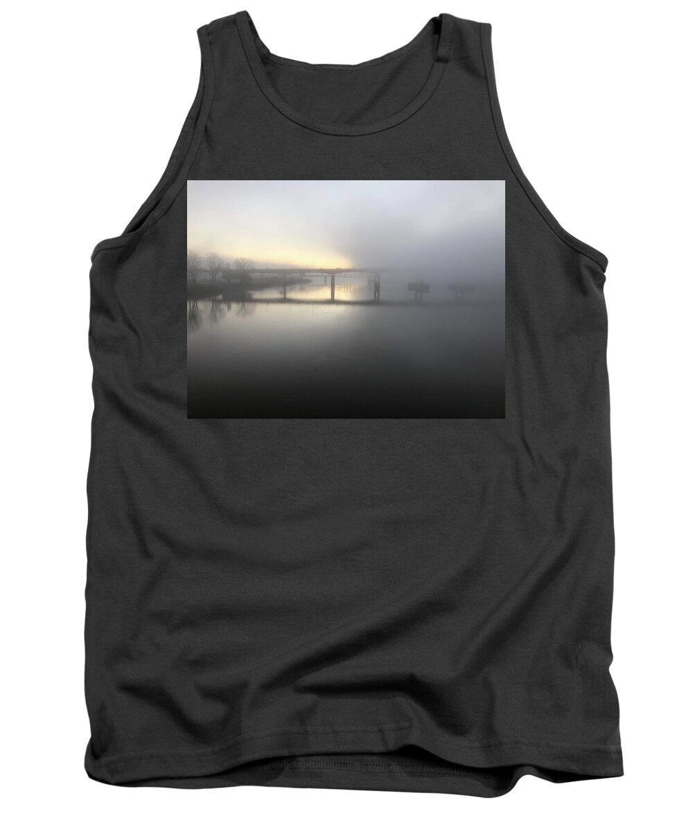 Foggy Tank Top featuring the photograph Foggy December Sunrise by Michael Dean Shelton