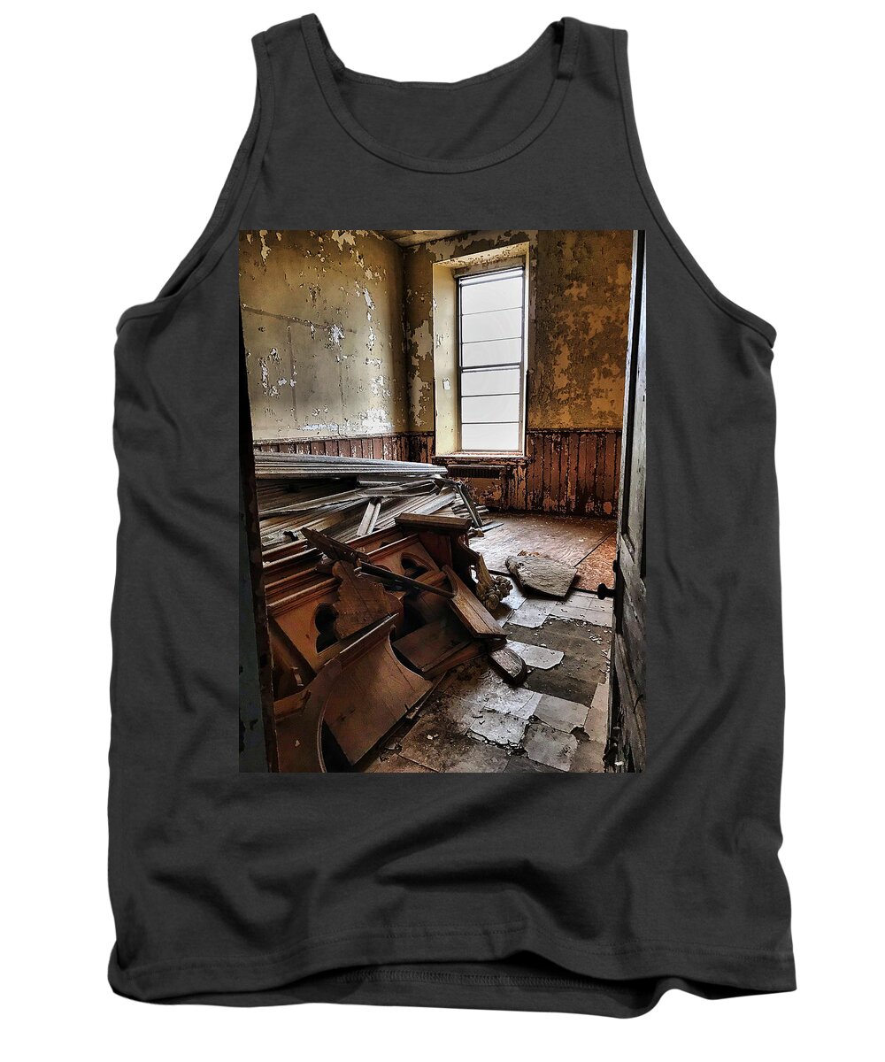  Tank Top featuring the photograph Forgotten pews by Stephen Dorton