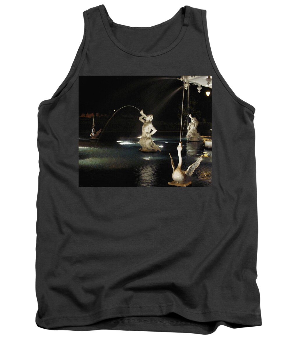 Night Tank Top featuring the photograph Forsyth Mermaids and Swans by Theresa Fairchild