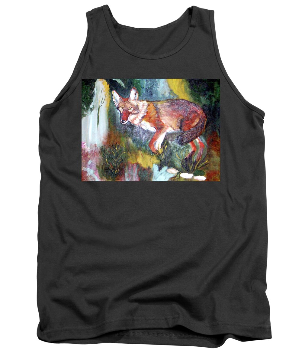 Animal Tank Top featuring the painting Foxy by Genevieve Holland