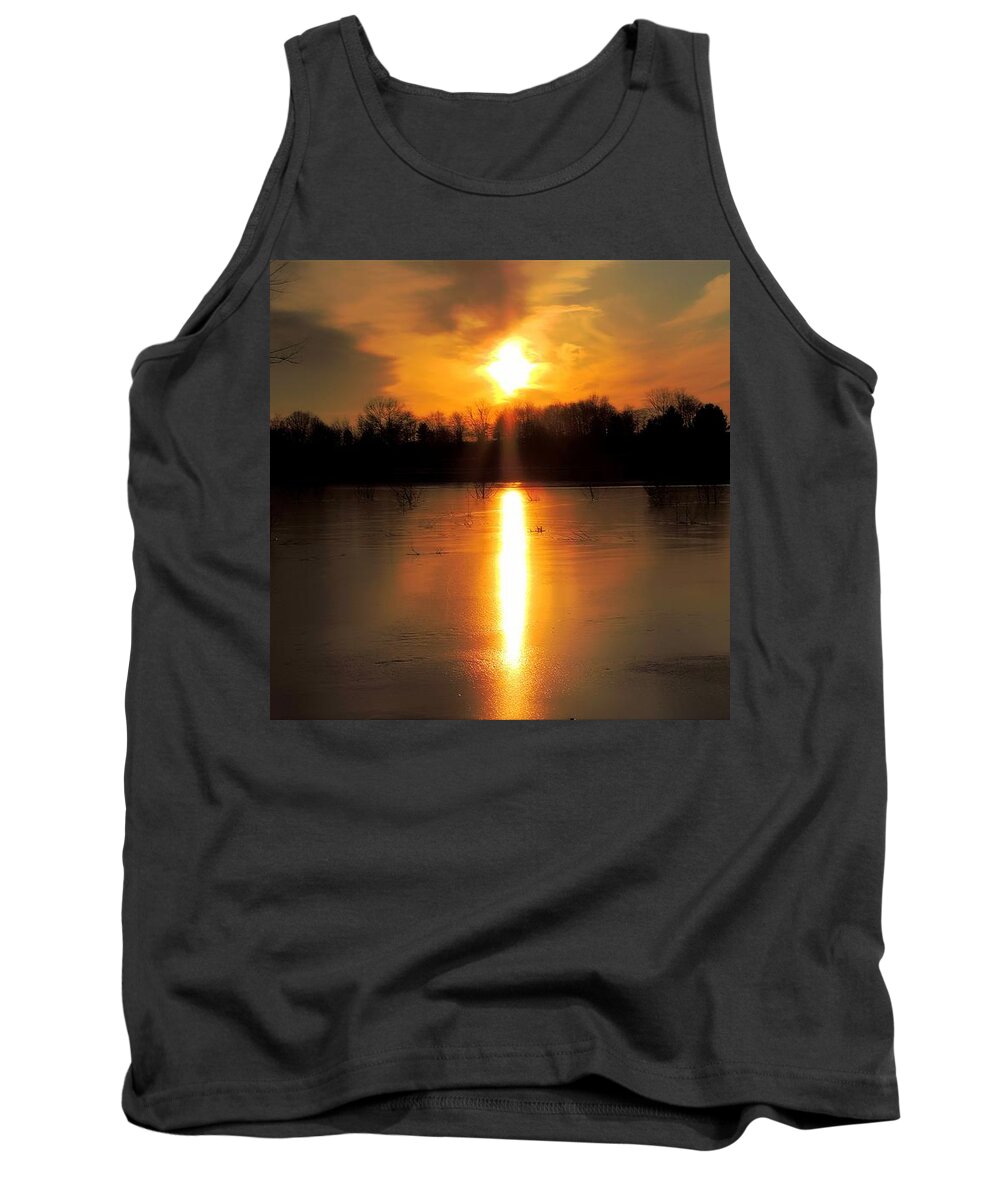 Sunset Tank Top featuring the photograph Frost Fire by Tami Quigley