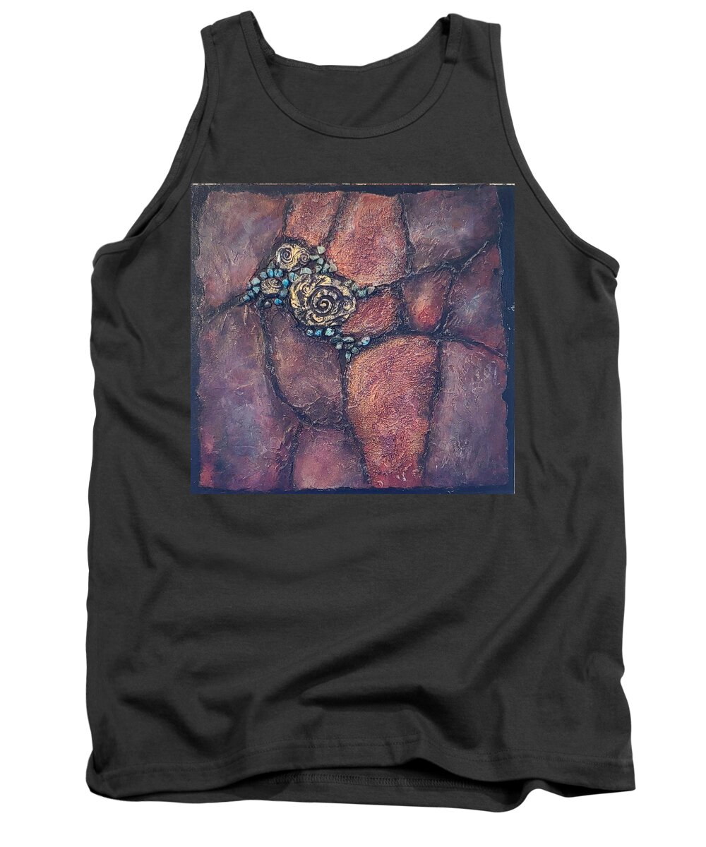 Abstract Tank Top featuring the mixed media Gaia Treasure I by Terry Ann Morris