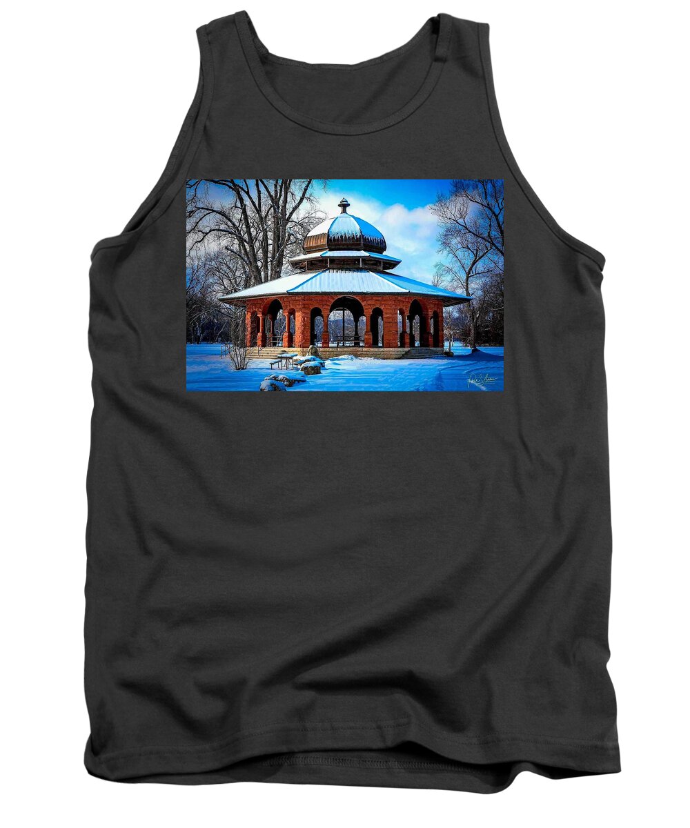 Gazebo Tank Top featuring the photograph Gazebo at Winter by Phil S Addis