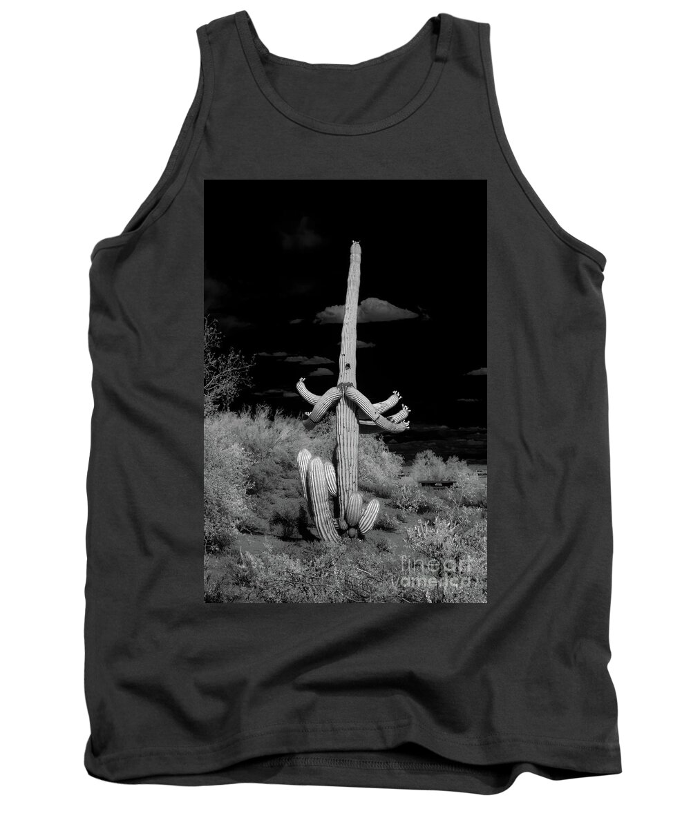 Ir Tank Top featuring the photograph Ghostly Saguaro #1 by Kenneth Johnson