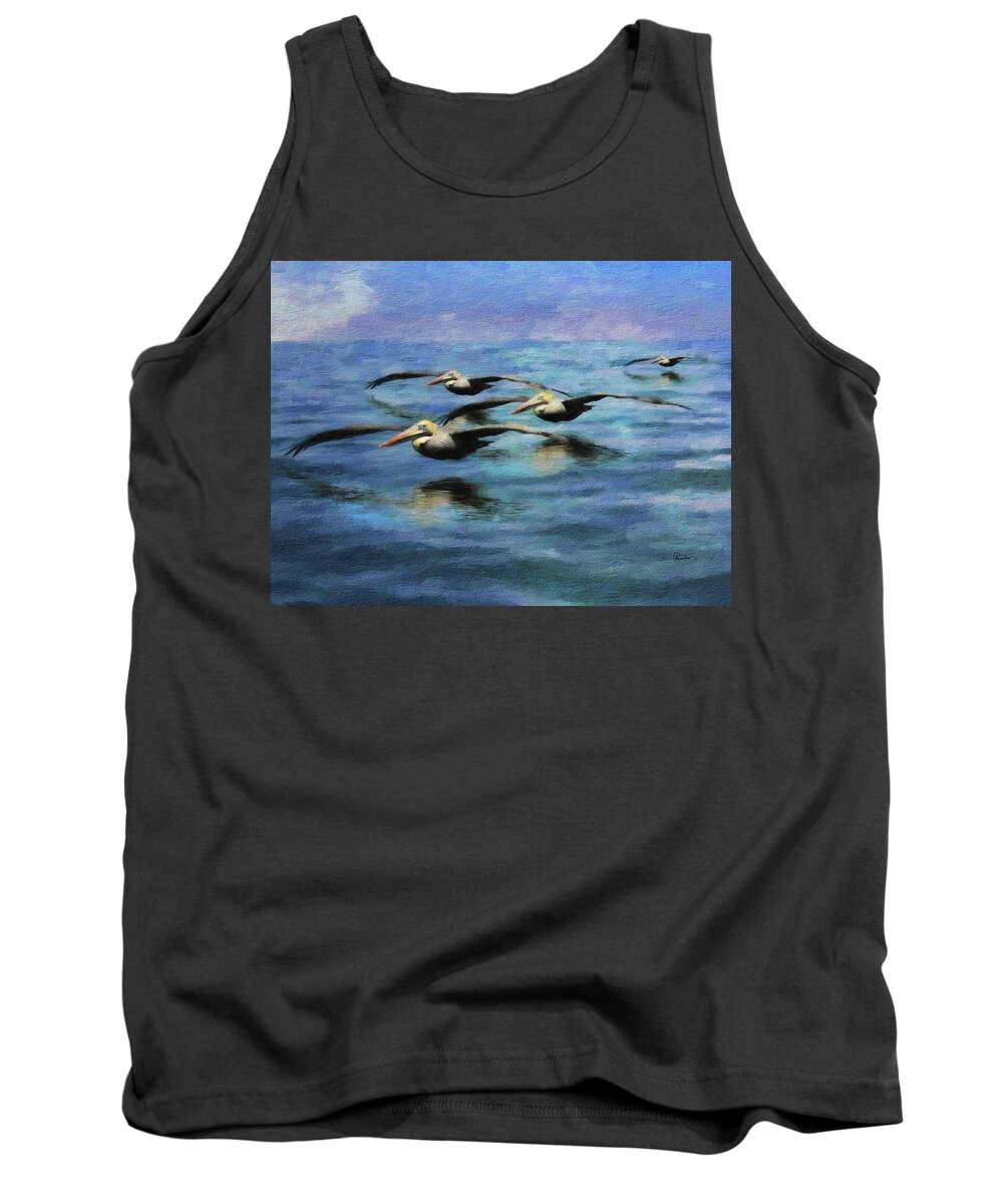 Pacific Tank Top featuring the digital art Gliding On a Cushion of Air by Russ Harris