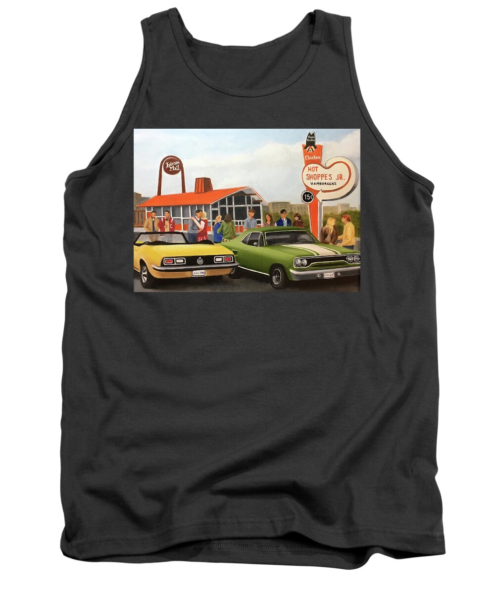 High School Tank Top featuring the painting Glory Days by Richard Ginnett