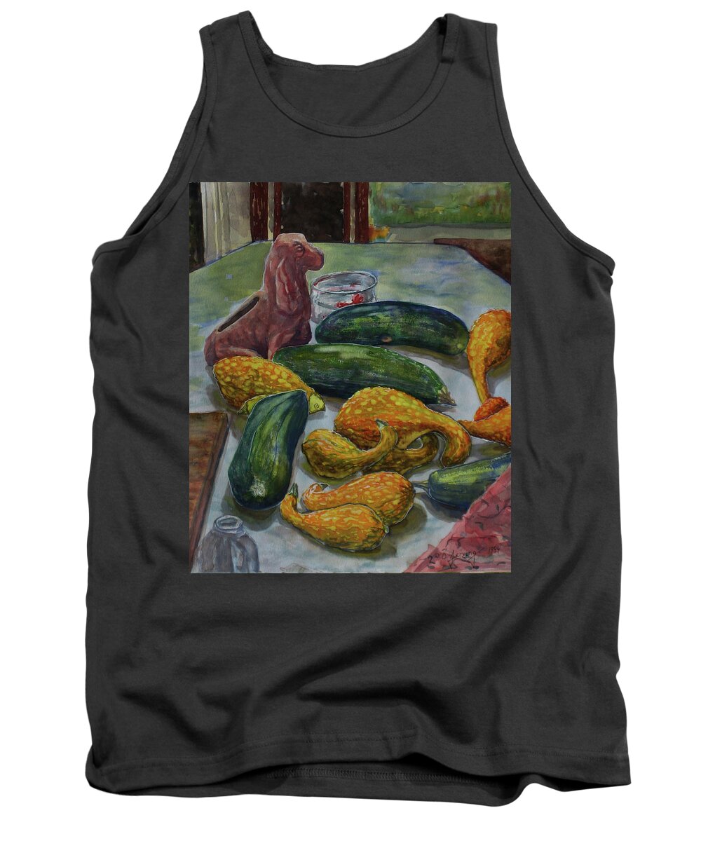  Tank Top featuring the painting Gourd Dog by Douglas Jerving