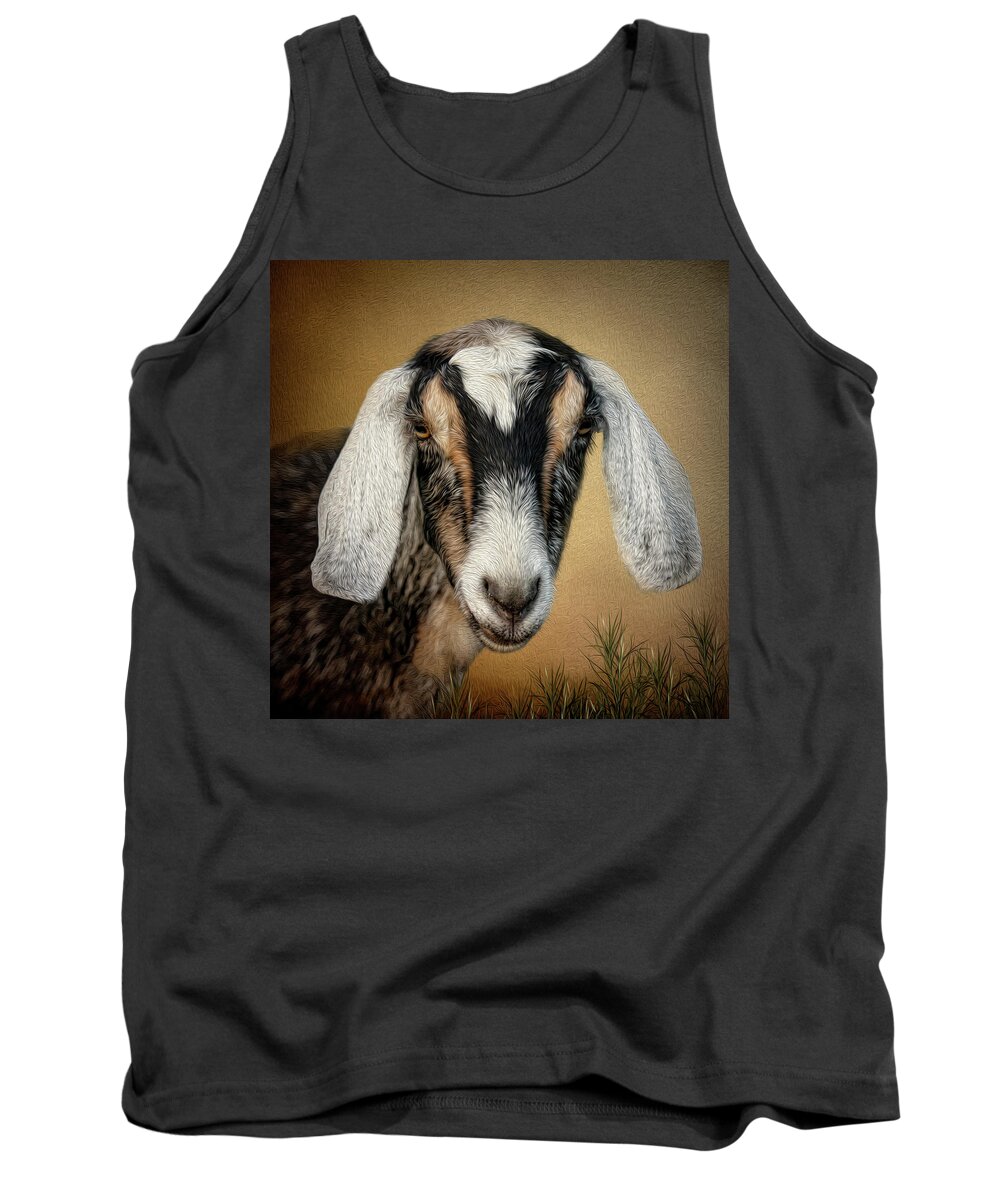 Goat Tank Top featuring the digital art Goat by Maggy Pease