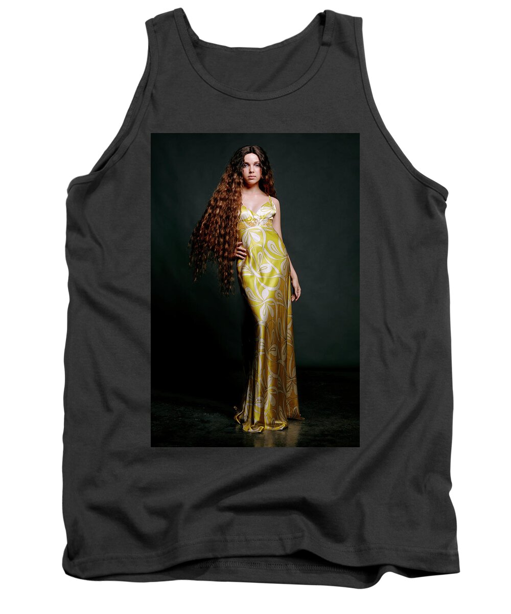 Fashion Model Tank Top featuring the photograph Golden Girl by Gerard Harrison