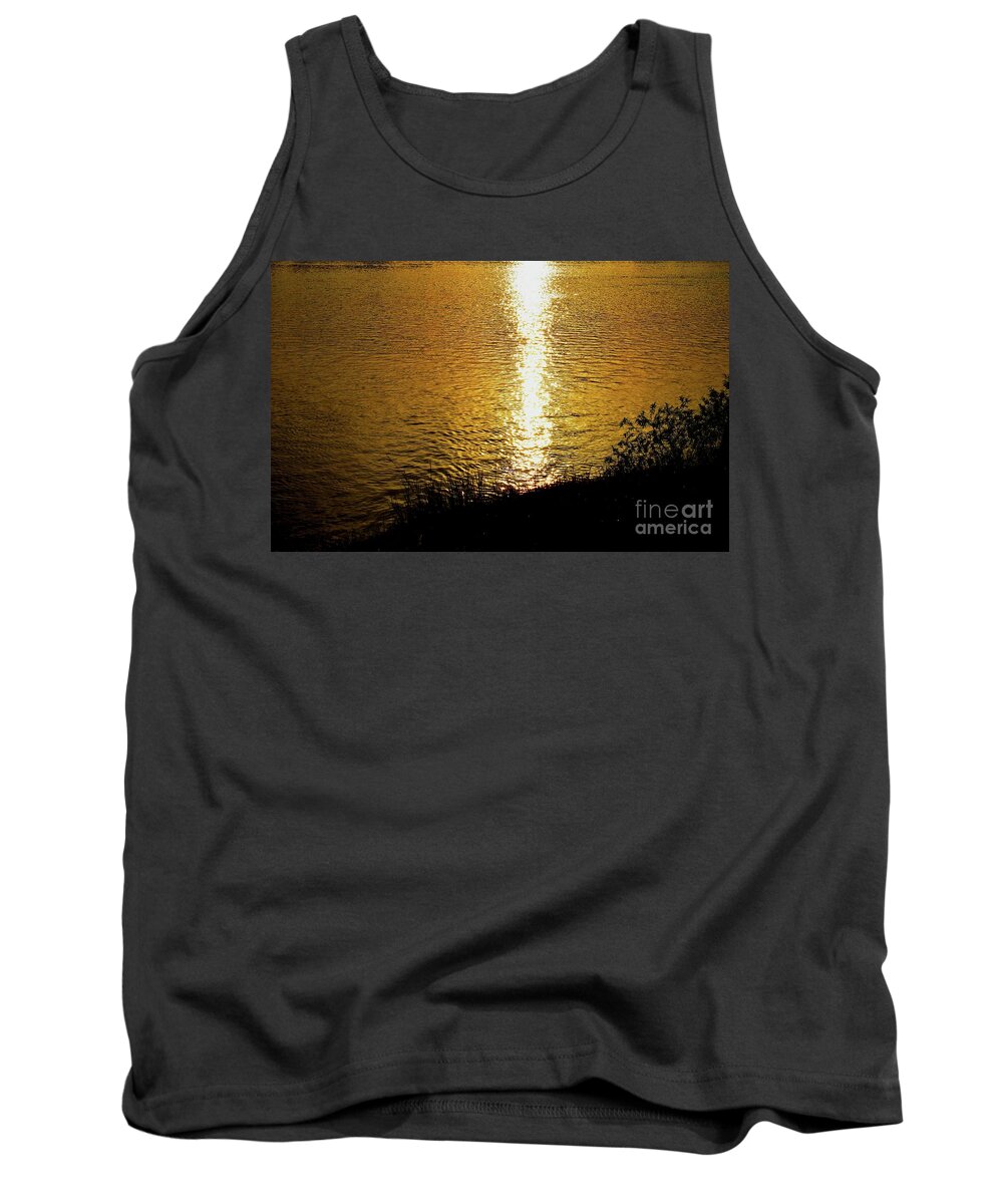 Nature Tank Top featuring the photograph Golden Skin of Sunset by Leonida Arte
