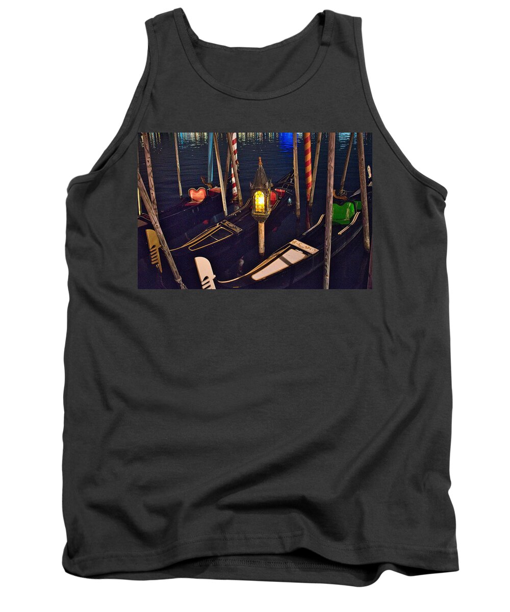 Boat Tank Top featuring the photograph Gondola Night by Portia Olaughlin