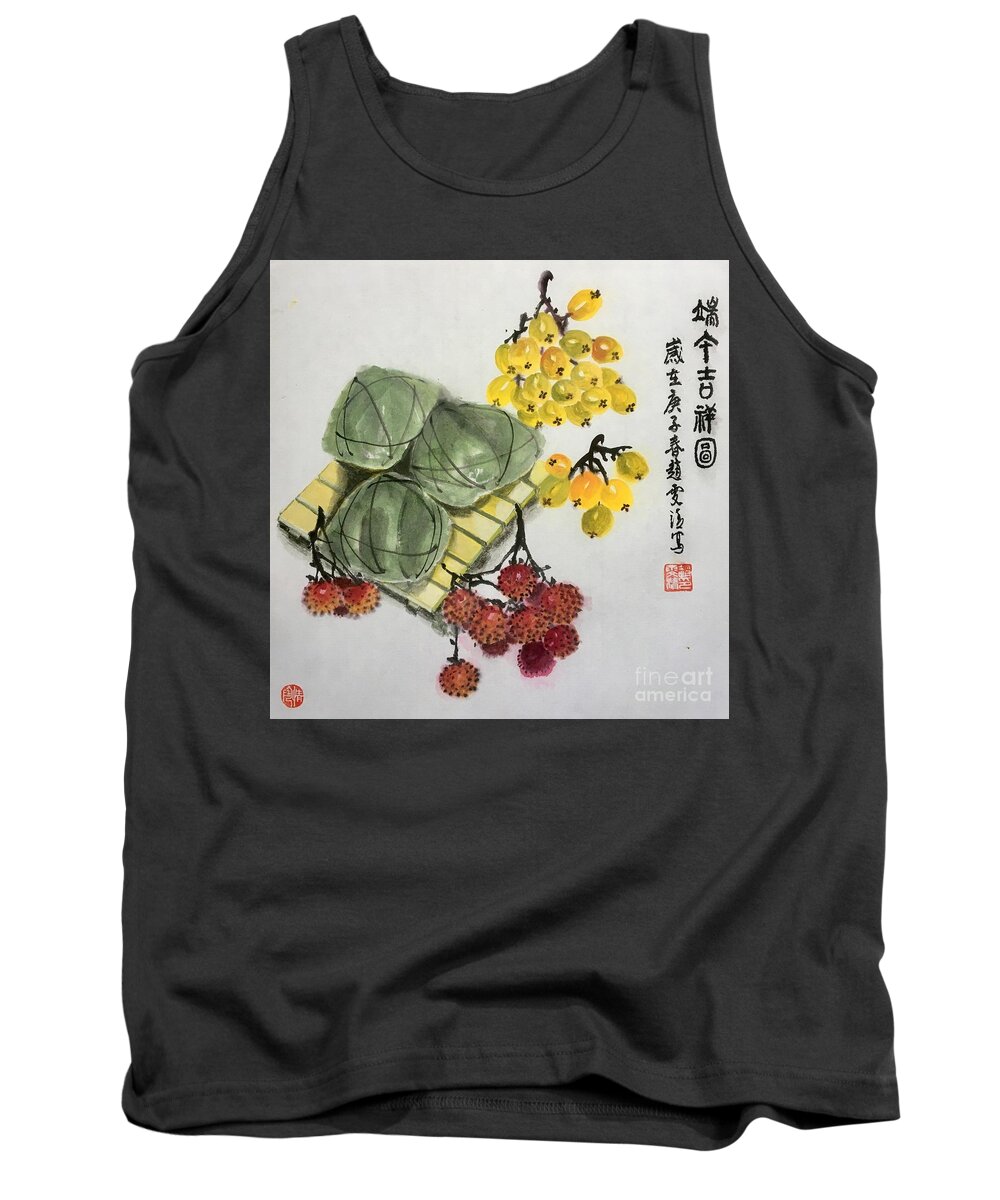Dragon Boat Festival Tank Top featuring the painting Good Health at Dragon Boat Festival by Carmen Lam