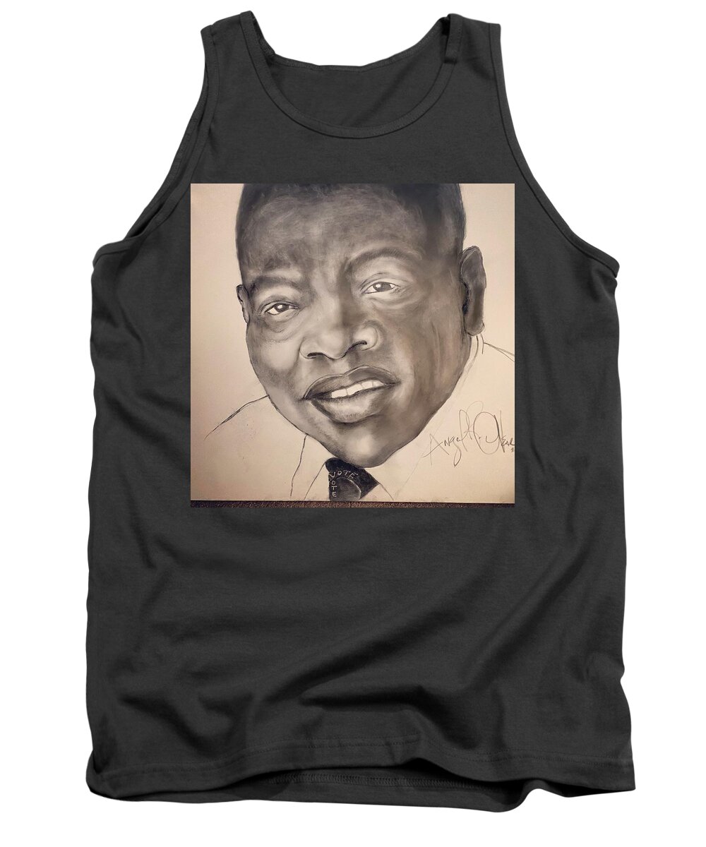  Tank Top featuring the drawing Good Trouble by Angie ONeal