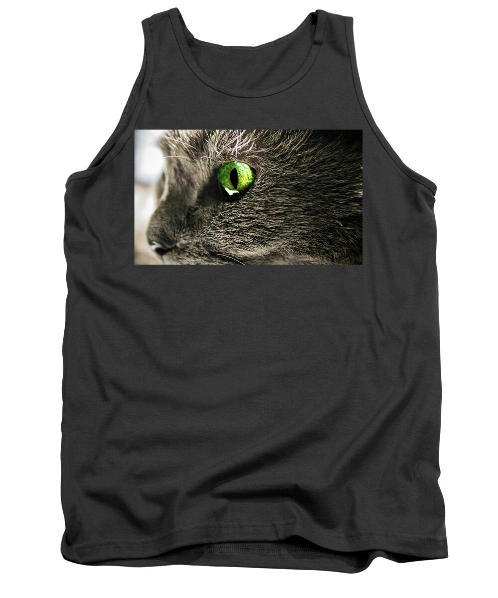  Tank Top featuring the photograph Green Cats Eye by Nicole Engstrom