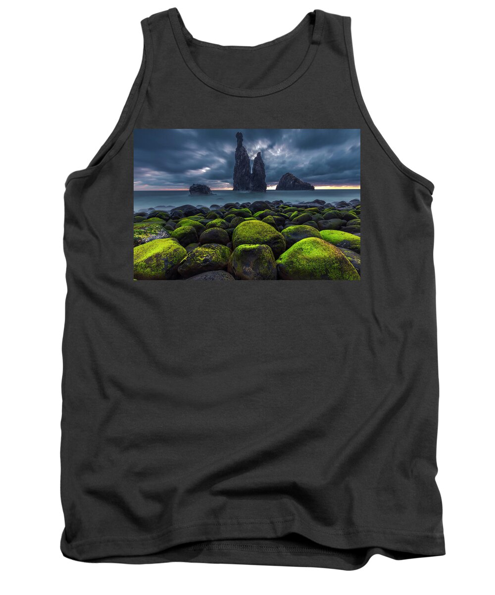 Abstract Tank Top featuring the photograph Green Stones by Evgeni Dinev