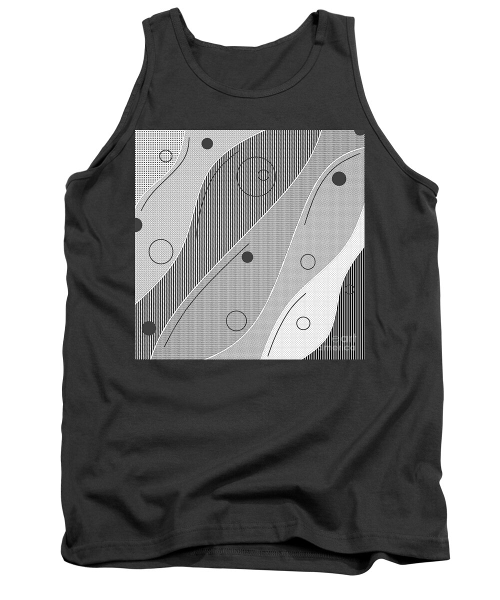 Grey Tank Top featuring the digital art Greyscaleabration by Designs By L